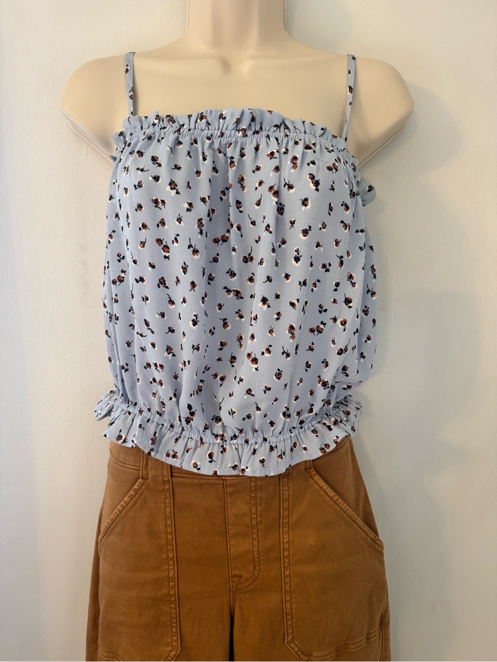 Light Blue Floral Smocked Tube Top